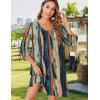 Zeagoo Womens Boho Dresses Casual Beach Summer Dress Tassel Tie Neck 3/4 Long Sleeve Mini Sundress 2026 Floral Print Cover Up(Khaki Cx289)