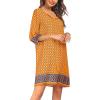 Zeagoo Womens Boho Dresses Casual Beach Summer Dress Tassel Tie Neck 3/4 Long Sleeve Mini Sundress 2026 Floral Print Cover Up(Yellow)