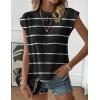 Zeagoo Women’s Cap Sleeve Sweater Vest Crew Neck Sleeveless Casual Knit Tops 2024 Summer Clothes S-XXL(A Stripe Black)