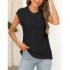 Zeagoo Women’s Cap Sleeve Sweater Vest Crew Neck Sleeveless Casual Knit Tops 2024 Summer Clothes S-XXL(Black)