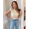 Zeagoo Women’s Cap Sleeve Sweater Vest Crew Neck Sleeveless Casual Knit Tops 2024 Summer Clothes S-XXL(Colorful Stripes)