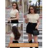 Zeagoo Women’s Cap Sleeve Sweater Vest Crew Neck Sleeveless Casual Knit Tops 2024 Summer Clothes S-XXL(Cream)