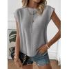 Zeagoo Women’s Cap Sleeve Sweater Vest Crew Neck Sleeveless Casual Knit Tops 2024 Summer Clothes S-XXL(Light Grey)