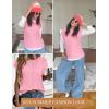 Zeagoo Women’s Cap Sleeve Sweater Vest Crew Neck Sleeveless Casual Knit Tops 2024 Summer Clothes S-XXL(Pink)