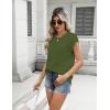 Zeagoo Women’s Cap Sleeve Sweaters Vest Crew Neck Knit Sweater Tops 2025 Casual Summer Sleeveless T Shirt(Army Green)