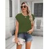 Zeagoo Women’s Cap Sleeve Sweaters Vest Crew Neck Knit Sweater Tops 2025 Casual Summer Sleeveless T Shirt(Army Green)