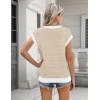 Zeagoo Women’s Cap Sleeve Sweaters Vest Crew Neck Knit Sweater Tops 2025 Casual Summer Sleeveless T Shirt(A-white)