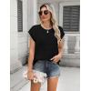 Zeagoo Women’s Cap Sleeve Sweaters Vest Crew Neck Knit Sweater Tops 2025 Casual Summer Sleeveless T Shirt(Black)