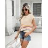 Zeagoo Women’s Cap Sleeve Sweaters Vest Crew Neck Knit Sweater Tops 2025 Casual Summer Sleeveless T Shirt(Colorful Stripe)