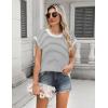 Zeagoo Women’s Cap Sleeve Sweaters Vest Crew Neck Knit Sweater Tops 2025 Casual Summer Sleeveless T Shirt(Stripe Black)