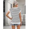 Zeagoo Women’s Cap Sleeve Sweaters Vest Crew Neck Knit Sweater Tops 2025 Casual Summer Sleeveless T Shirt(Stripe Black)