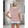 Zeagoo Women’s Cap Sleeve Sweaters Vest Crew Neck Knit Sweater Tops 2025 Casual Summer Sleeveless T Shirt(Stripe Red)