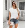 Zeagoo Women’s Cap Sleeve Sweaters Vest Crew Neck Knit Sweater Tops 2025 Casual Summer Sleeveless T Shirt(White)