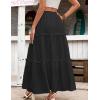 Zeagoo Womens Casual Maxi Skirts for Women 2026 High Waist Boho Skirts Floral Printed Long Flowy Skirt with Pockets(Black)