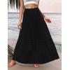 Zeagoo Womens Casual Maxi Skirts for Women 2026 High Waist Boho Skirts Floral Printed Long Flowy Skirt with Pockets(Black)