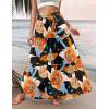 Zeagoo Womens Casual Maxi Skirts for Women 2026 High Waist Boho Skirts Floral Printed Long Flowy Skirt with Pockets(Black-floral-printed)