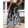 Zeagoo Womens Casual Maxi Skirts for Women 2026 High Waist Boho Skirts Floral Printed Long Flowy Skirt with Pockets(Blck-printed)