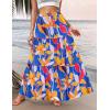 Zeagoo Womens Casual Maxi Skirts for Women 2026 High Waist Boho Skirts Floral Printed Long Flowy Skirt with Pockets(Blue Floral)