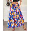 Zeagoo Womens Casual Maxi Skirts for Women 2026 High Waist Boho Skirts Floral Printed Long Flowy Skirt with Pockets(Blue Floral)