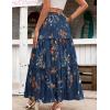 Zeagoo Womens Casual Maxi Skirts for Women 2026 High Waist Boho Skirts Floral Printed Long Flowy Skirt with Pockets(Blue Floral Printed)