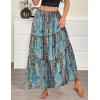 Zeagoo Womens Casual Maxi Skirts for Women 2026 High Waist Boho Skirts Floral Printed Long Flowy Skirt with Pockets(Boho-printed-02)