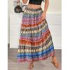 Zeagoo Womens Casual Maxi Skirts for Women 2026 High Waist Boho Skirts Floral Printed Long Flowy Skirt with Pockets(Boho-printed-03)