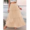 Zeagoo Womens Casual Maxi Skirts for Women 2026 High Waist Boho Skirts Floral Printed Long Flowy Skirt with Pockets(Cracker Khaki)