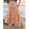 Zeagoo Womens Casual Maxi Skirts for Women 2026 High Waist Boho Skirts Floral Printed Long Flowy Skirt with Pockets(Floral-printed-01)