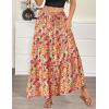 Zeagoo Womens Casual Maxi Skirts for Women 2026 High Waist Boho Skirts Floral Printed Long Flowy Skirt with Pockets(Floral-printed-01)