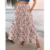 Zeagoo Womens Casual Maxi Skirts for Women 2026 High Waist Boho Skirts Floral Printed Long Flowy Skirt with Pockets(Floral-printed-02)