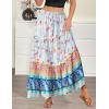 Zeagoo Womens Casual Maxi Skirts for Women 2026 High Waist Boho Skirts Floral Printed Long Flowy Skirt with Pockets(Floral-printed-03)