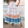 Zeagoo Womens Casual Maxi Skirts for Women 2026 High Waist Boho Skirts Floral Printed Long Flowy Skirt with Pockets(Floral-printed-03)