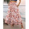 Zeagoo Womens Casual Maxi Skirts for Women 2026 High Waist Boho Skirts Floral Printed Long Flowy Skirt with Pockets(Floral-printed-04)
