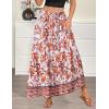 Zeagoo Womens Casual Maxi Skirts for Women 2026 High Waist Boho Skirts Floral Printed Long Flowy Skirt with Pockets(Floral-printed-04)