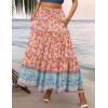 Zeagoo Womens Casual Maxi Skirts for Women 2026 High Waist Boho Skirts Floral Printed Long Flowy Skirt with Pockets(Floral-printed-05)