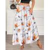 Zeagoo Womens Casual Maxi Skirts for Women 2026 High Waist Boho Skirts Floral Printed Long Flowy Skirt with Pockets(Red Floral)