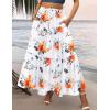 Zeagoo Womens Casual Maxi Skirts for Women 2026 High Waist Boho Skirts Floral Printed Long Flowy Skirt with Pockets(Red Floral)