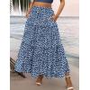Zeagoo Womens Casual Maxi Skirts for Women 2026 High Waist Boho Skirts Floral Printed Long Flowy Skirt with Pockets(White Floral-01)