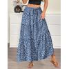 Zeagoo Womens Casual Maxi Skirts for Women 2026 High Waist Boho Skirts Floral Printed Long Flowy Skirt with Pockets(White Floral-01)