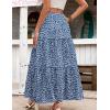 Zeagoo Womens Casual Maxi Skirts for Women 2026 High Waist Boho Skirts Floral Printed Long Flowy Skirt with Pockets(White Floral-01)