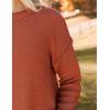 Zeagoo Women’s Crew Neck Cropped Sweater 2025 Fall Long Sleeve Chunky Knit Pullover Sweater Tops(Rust)