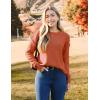 Zeagoo Women’s Crew Neck Cropped Sweater 2025 Fall Long Sleeve Chunky Knit Pullover Sweater Tops(Rust)
