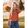 Zeagoo Women’s Crew Neck Cropped Sweater 2025 Fall Long Sleeve Chunky Knit Pullover Sweater Tops(Rust)