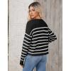 Zeagoo Women’s Crew Neck Cropped Sweater 2025 Fall Long Sleeve Chunky Knit Pullover Sweater Tops(Striped Black)