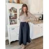 Zeagoo Womens Flowy Pleated Skirts A Line Elastic High Waisted Midi Skirt Boho Casual Long Skirts Brown Leaf Print XXL(Black)