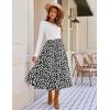 Zeagoo Womens Flowy Pleated Skirts A Line Elastic High Waisted Midi Skirt Boho Casual Long Skirts Brown Leaf Print XXL(Pa108)