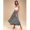 Zeagoo Womens Flowy Pleated Skirts A Line Elastic High Waisted Midi Skirt Boho Casual Long Skirts Brown Leaf Print XXL(Pa108)