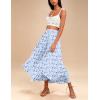 Zeagoo Womens Flowy Pleated Skirts A Line Elastic High Waisted Midi Skirt Boho Casual Long Skirts Brown Leaf Print XXL(Pat4)