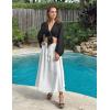 Zeagoo Womens Flowy Pleated Skirts A Line Elastic High Waisted Midi Skirt Boho Casual Long Skirts Brown Leaf Print XXL(White)