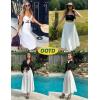Zeagoo Womens Flowy Pleated Skirts A Line Elastic High Waisted Midi Skirt Boho Casual Long Skirts Brown Leaf Print XXL(White)
